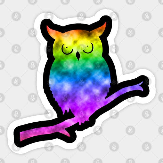 Rainbow Owl Sticker by Keltaria